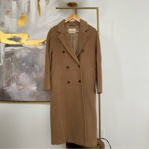 Babaton Double-Breasted Camel Wool Coat